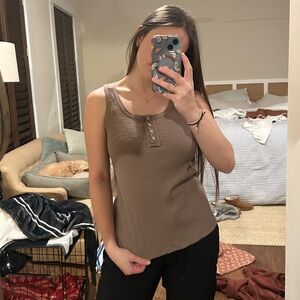 Women's Brown Sleeveless Top